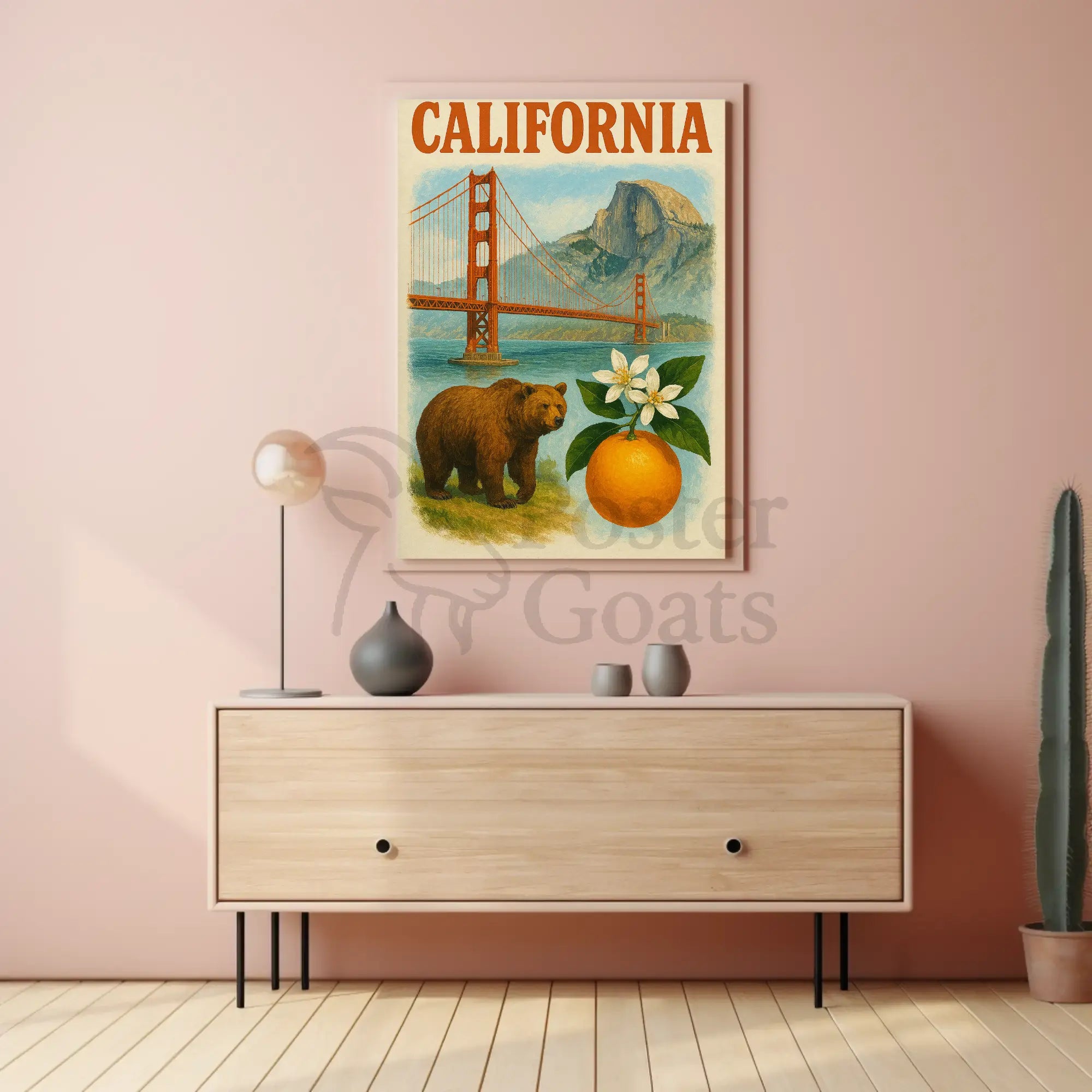 California Landmarks Vintage Travel Poster PosterGoat