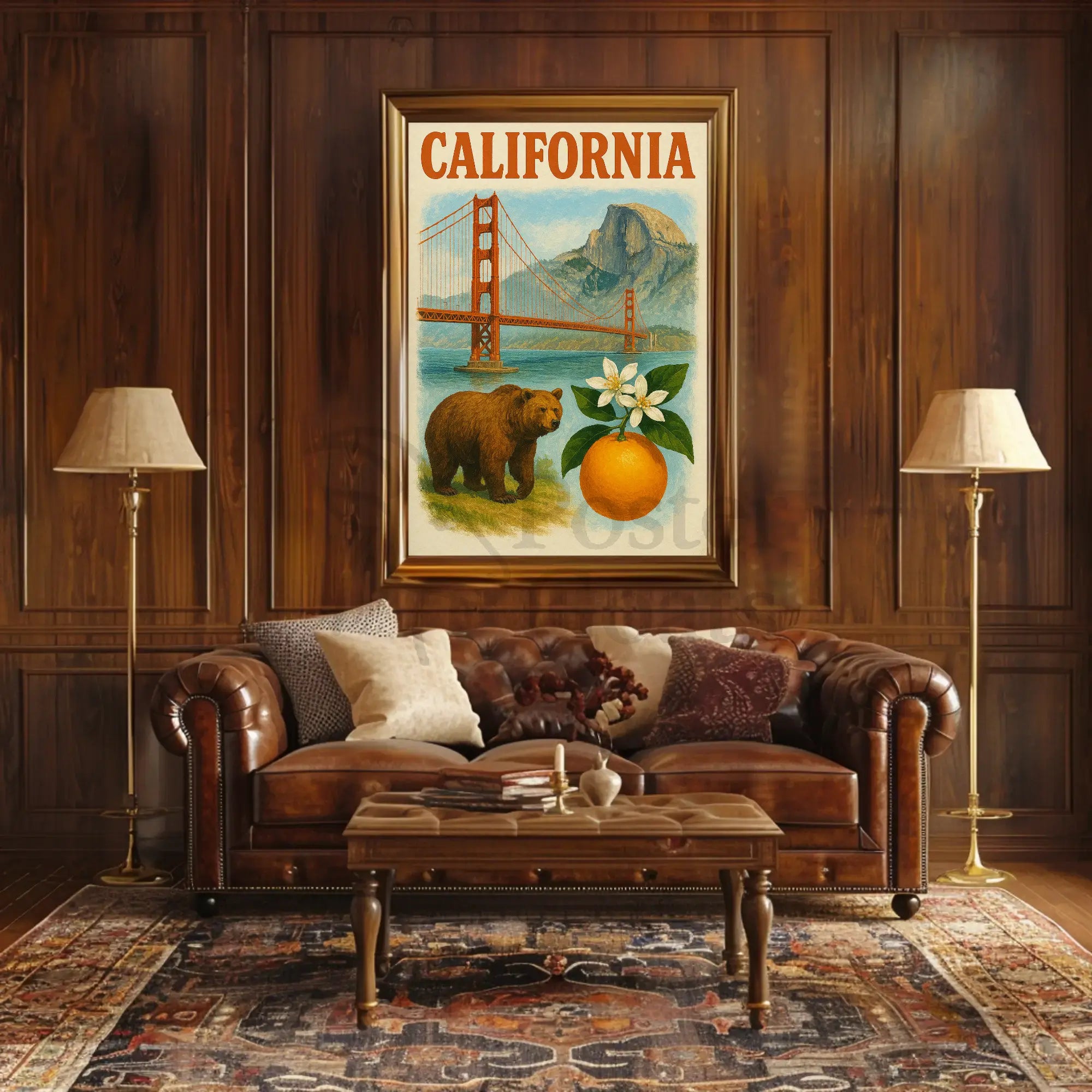California Landmarks Vintage Travel Poster PosterGoat
