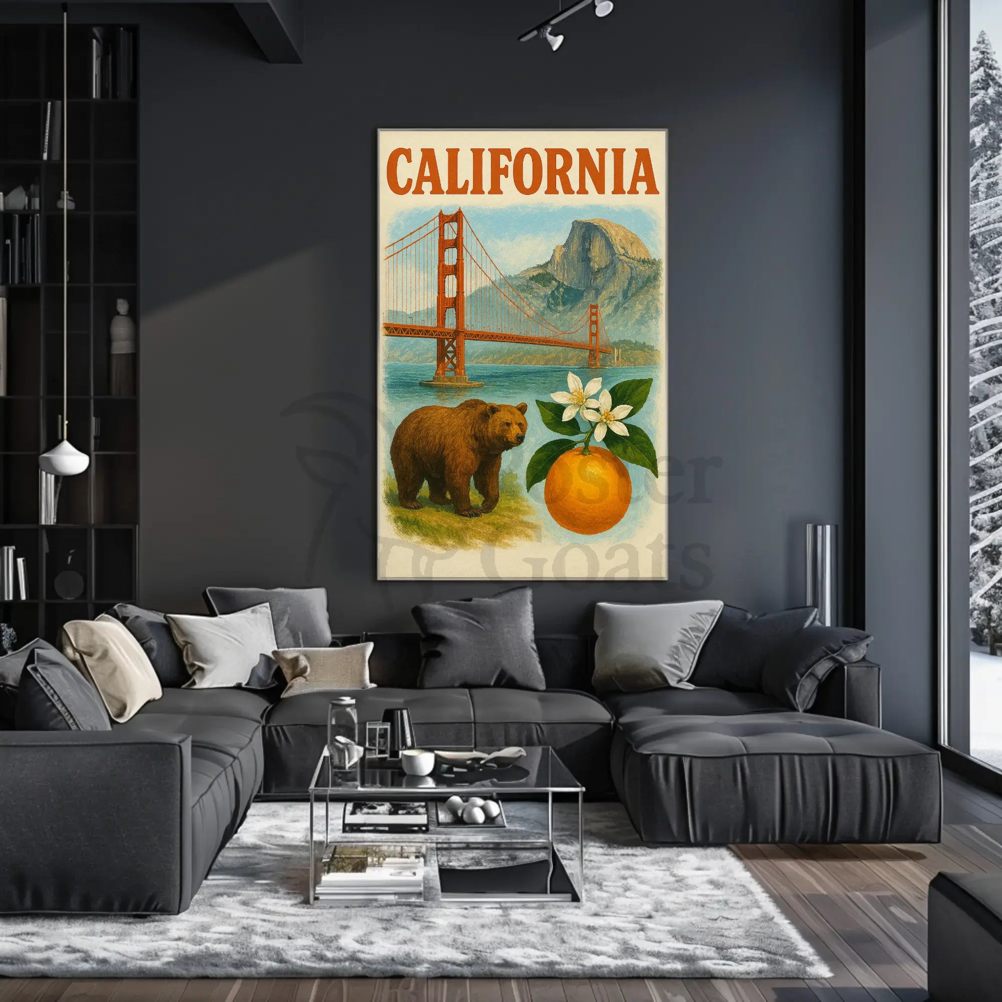 California Landmarks Vintage Travel Poster PosterGoat