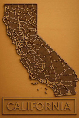 California Minimalist Map Art Print - Travel Poster PosterGoat