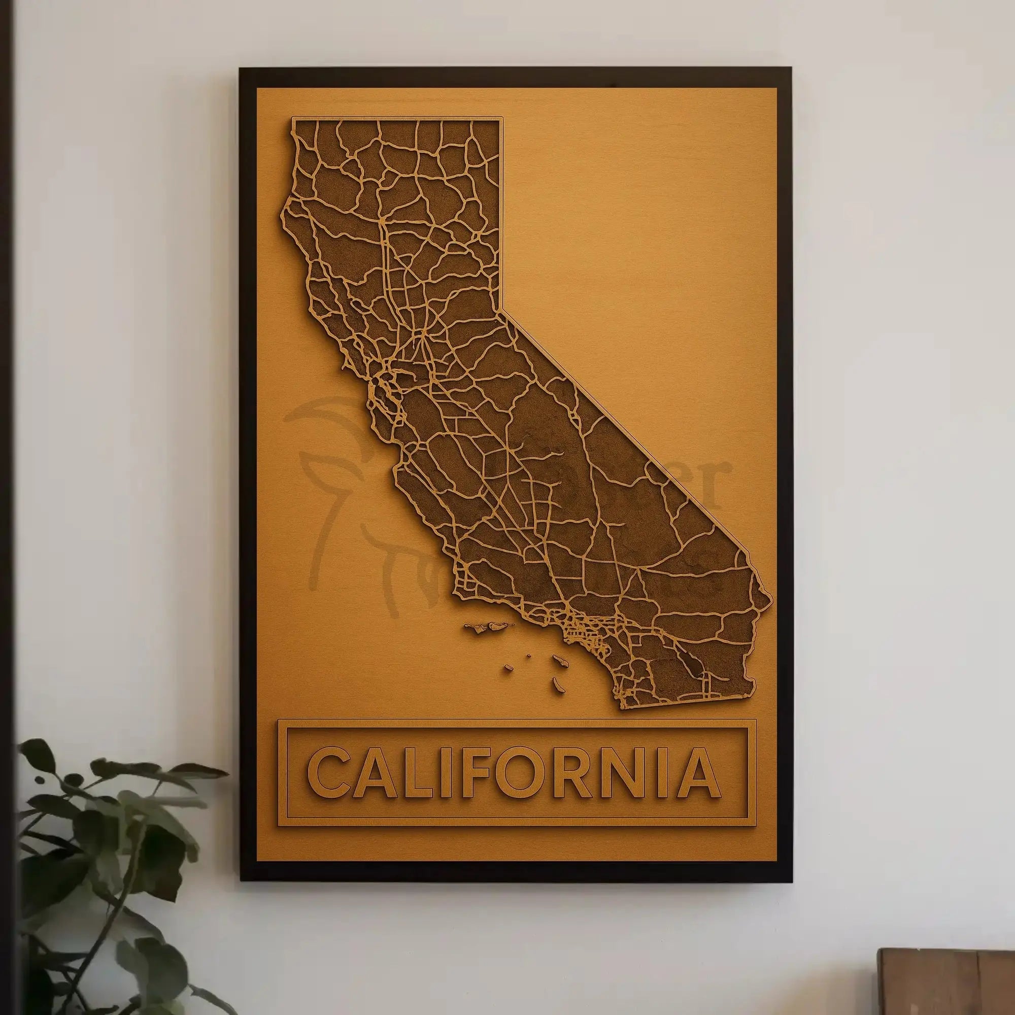 California Minimalist Map Art Print - Travel Poster PosterGoat