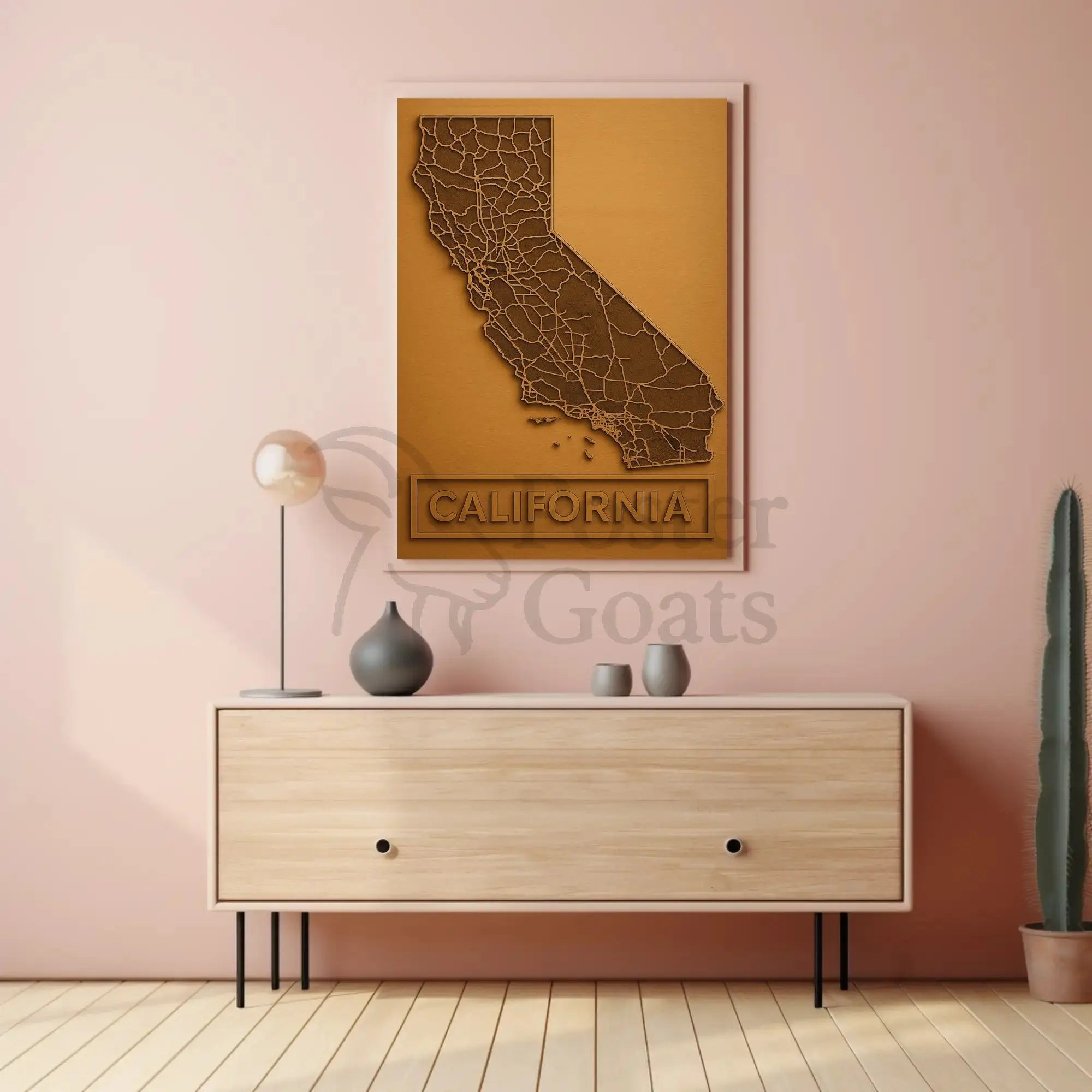 California Minimalist Map Art Print - Travel Poster PosterGoat