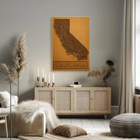 California Minimalist Map Art Print - Travel Poster PosterGoat