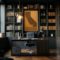 California Minimalist Map Art Print - Travel Poster PosterGoat