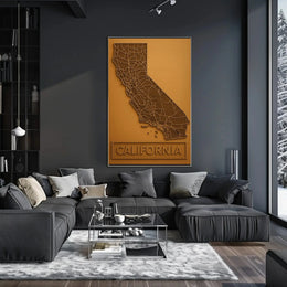 California Minimalist Map Art Print - Travel Poster PosterGoat