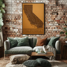 California Minimalist Map Art Print - Travel Poster PosterGoat