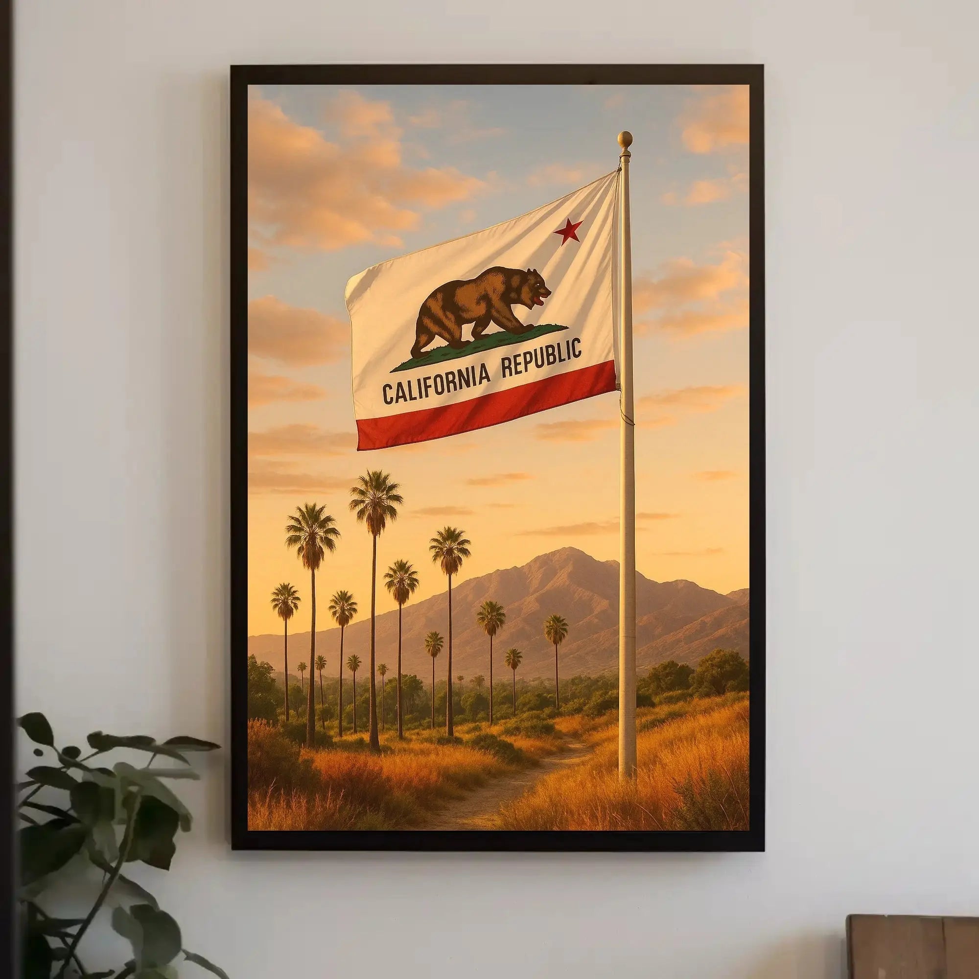 California Republic Flag Scenic View Cultural or Heritage Poster PosterGoat