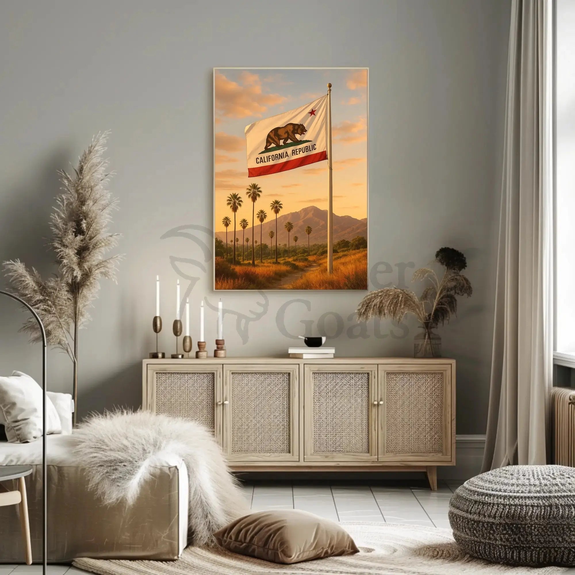 California Republic Flag Scenic View Cultural or Heritage Poster PosterGoat