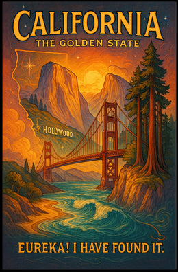 California The Golden State Poster PosterGoat