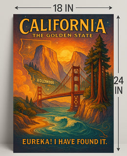 California The Golden State Poster PosterGoat