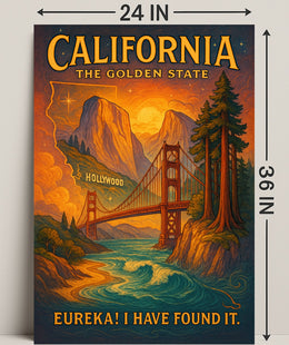 California The Golden State Poster PosterGoat