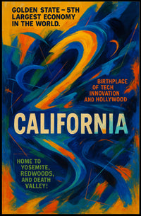 California The Golden State Wall Art Print PosterGoat