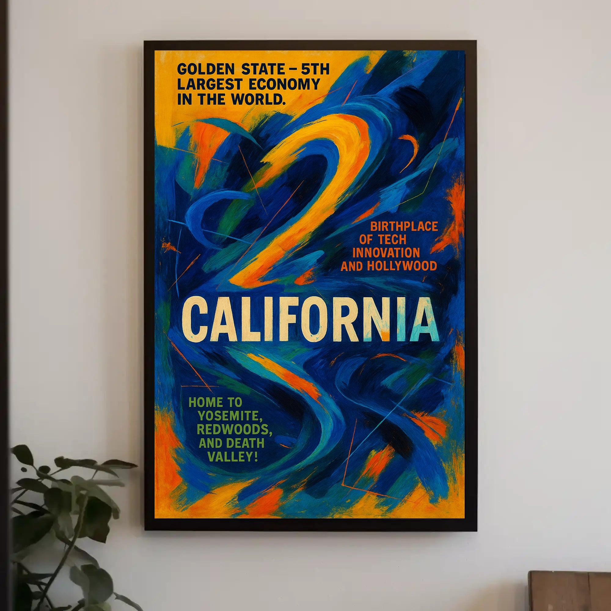 California The Golden State Wall Art Print PosterGoat