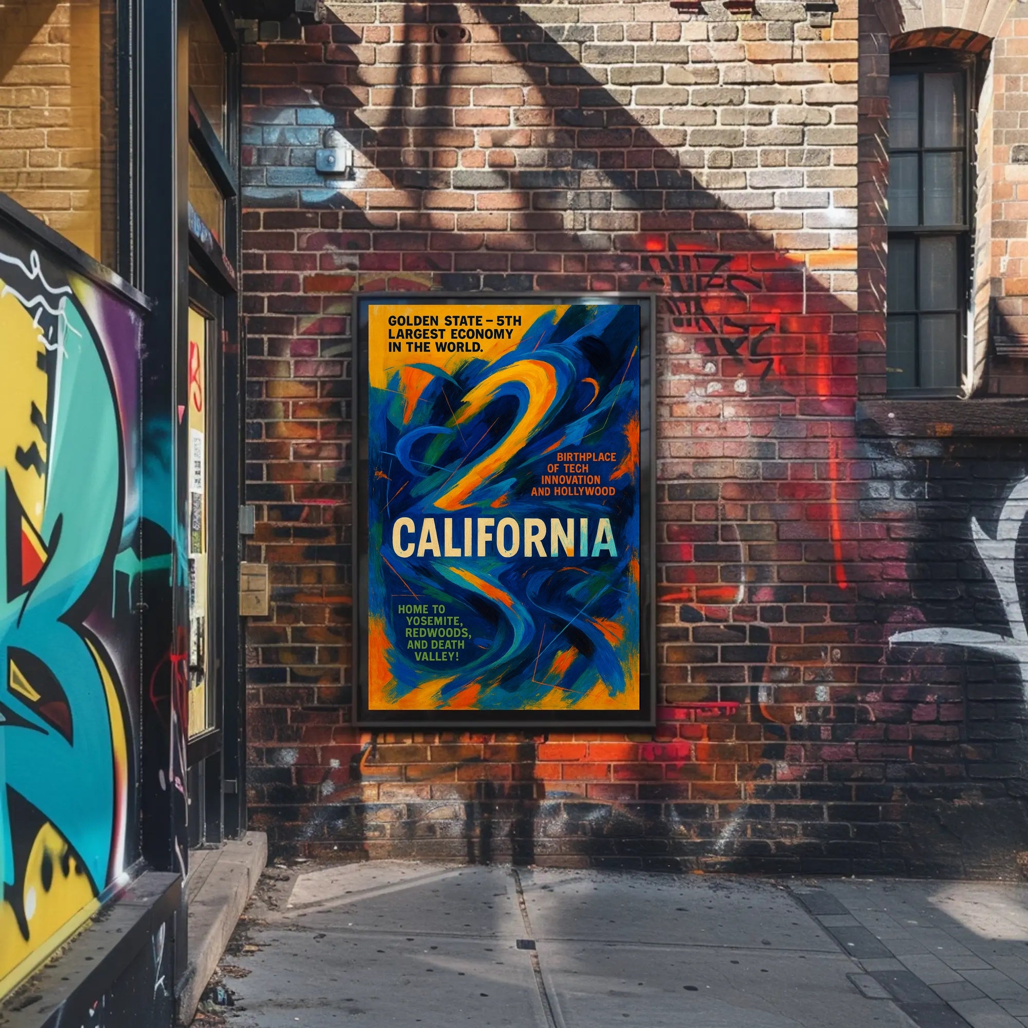 California The Golden State Wall Art Print PosterGoat