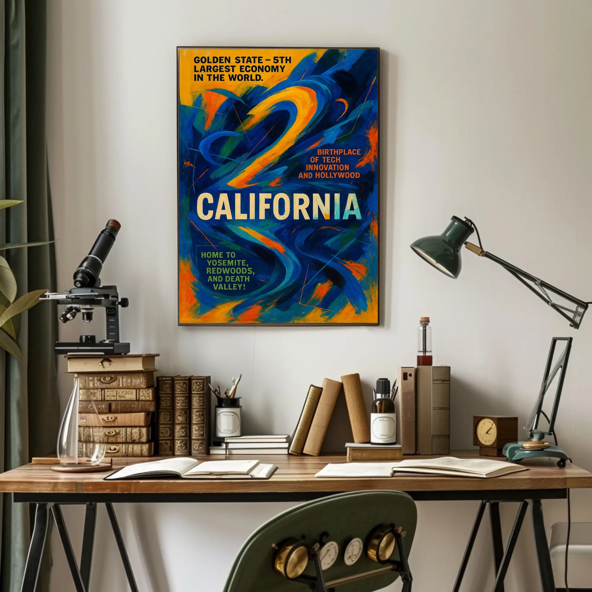 California The Golden State Wall Art Print PosterGoat