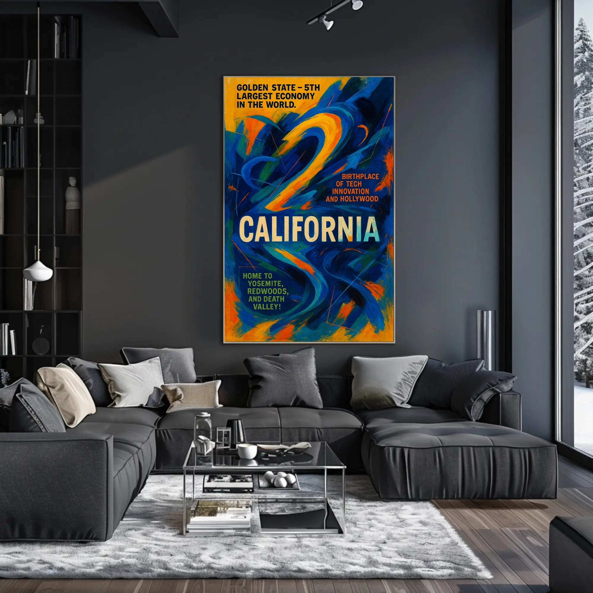 California The Golden State Wall Art Print PosterGoat
