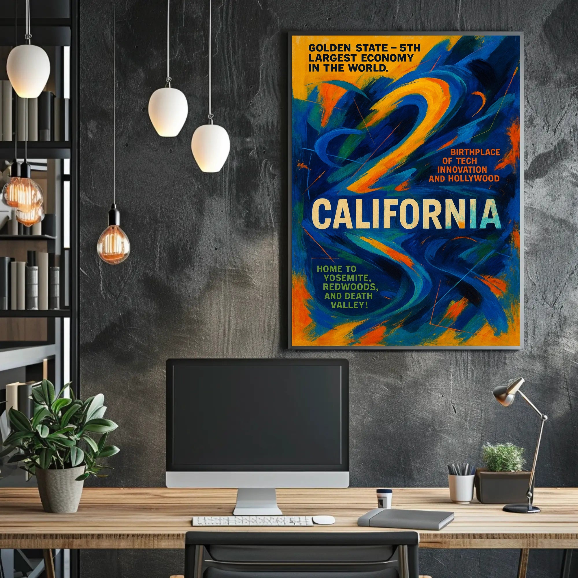 California The Golden State Wall Art Print PosterGoat