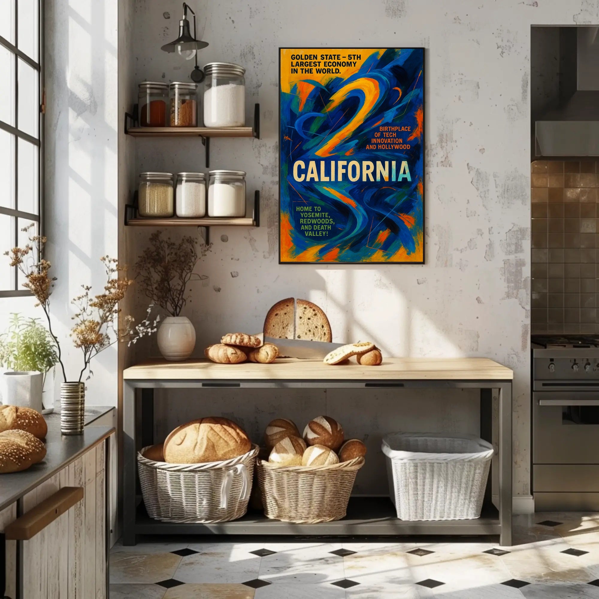 California The Golden State Wall Art Print PosterGoat