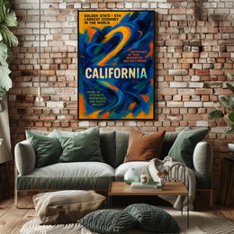 California The Golden State Wall Art Print PosterGoat