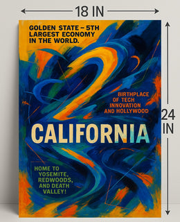 California The Golden State Wall Art Print PosterGoat