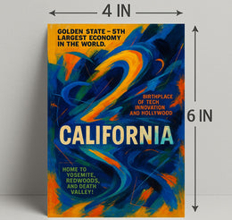 California The Golden State Wall Art Print PosterGoat