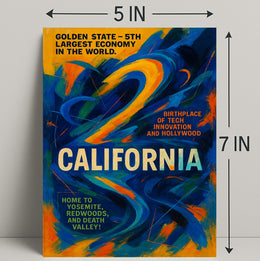 California The Golden State Wall Art Print PosterGoat