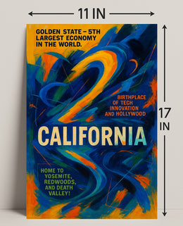 California The Golden State Wall Art Print PosterGoat