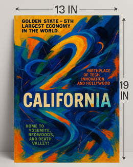 California The Golden State Wall Art Print PosterGoat
