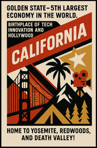 California Vintage Poster Wall Art Decor PosterGoat