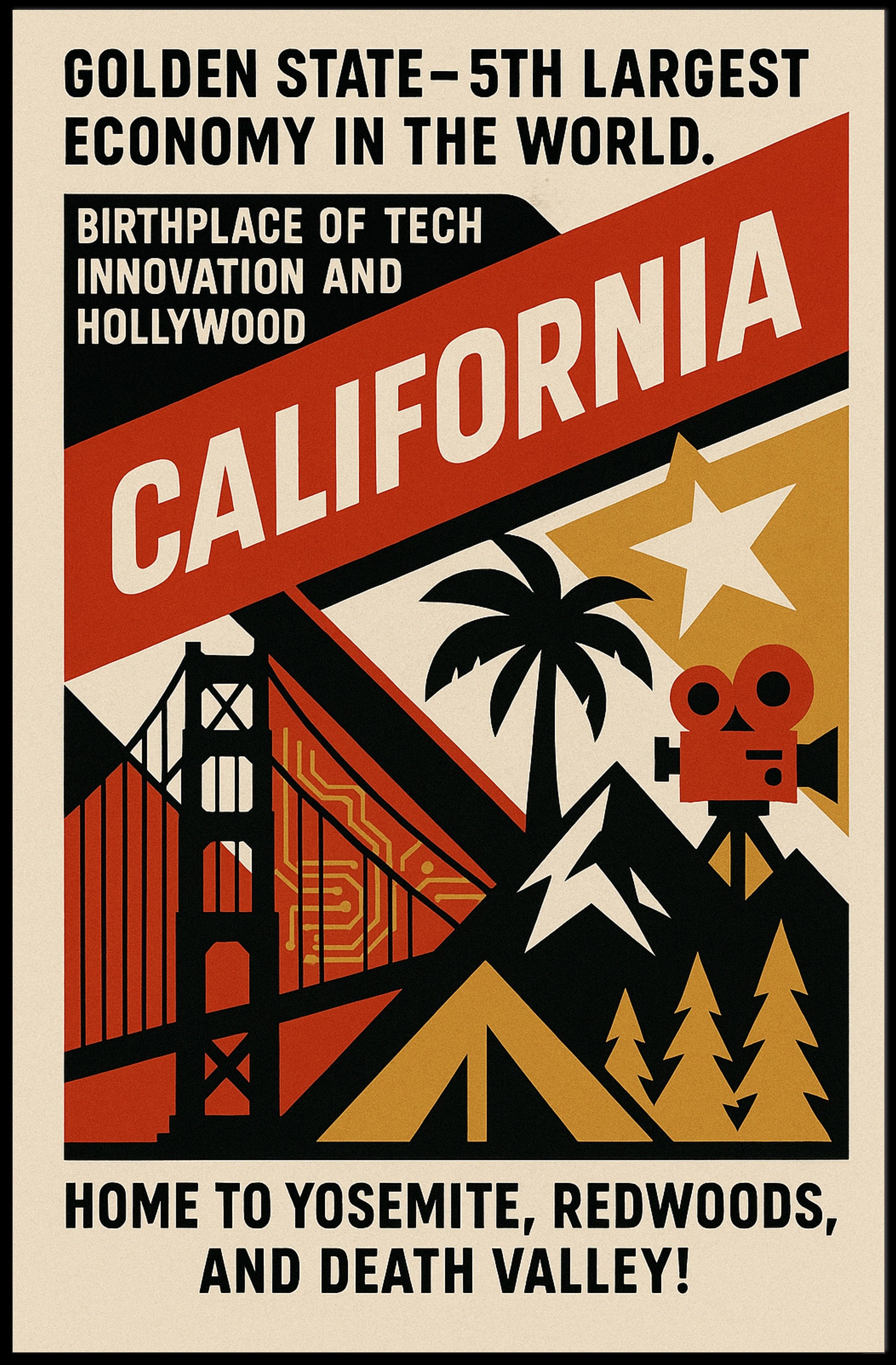 California Vintage Poster Wall Art Decor PosterGoat