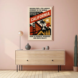 California Vintage Poster Wall Art Decor PosterGoat