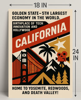 California Vintage Poster Wall Art Decor PosterGoat