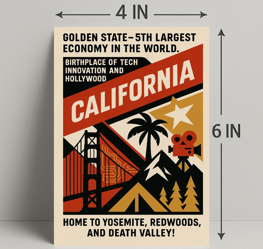 California Vintage Poster Wall Art Decor PosterGoat