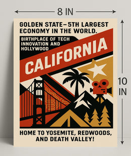 California Vintage Poster Wall Art Decor PosterGoat