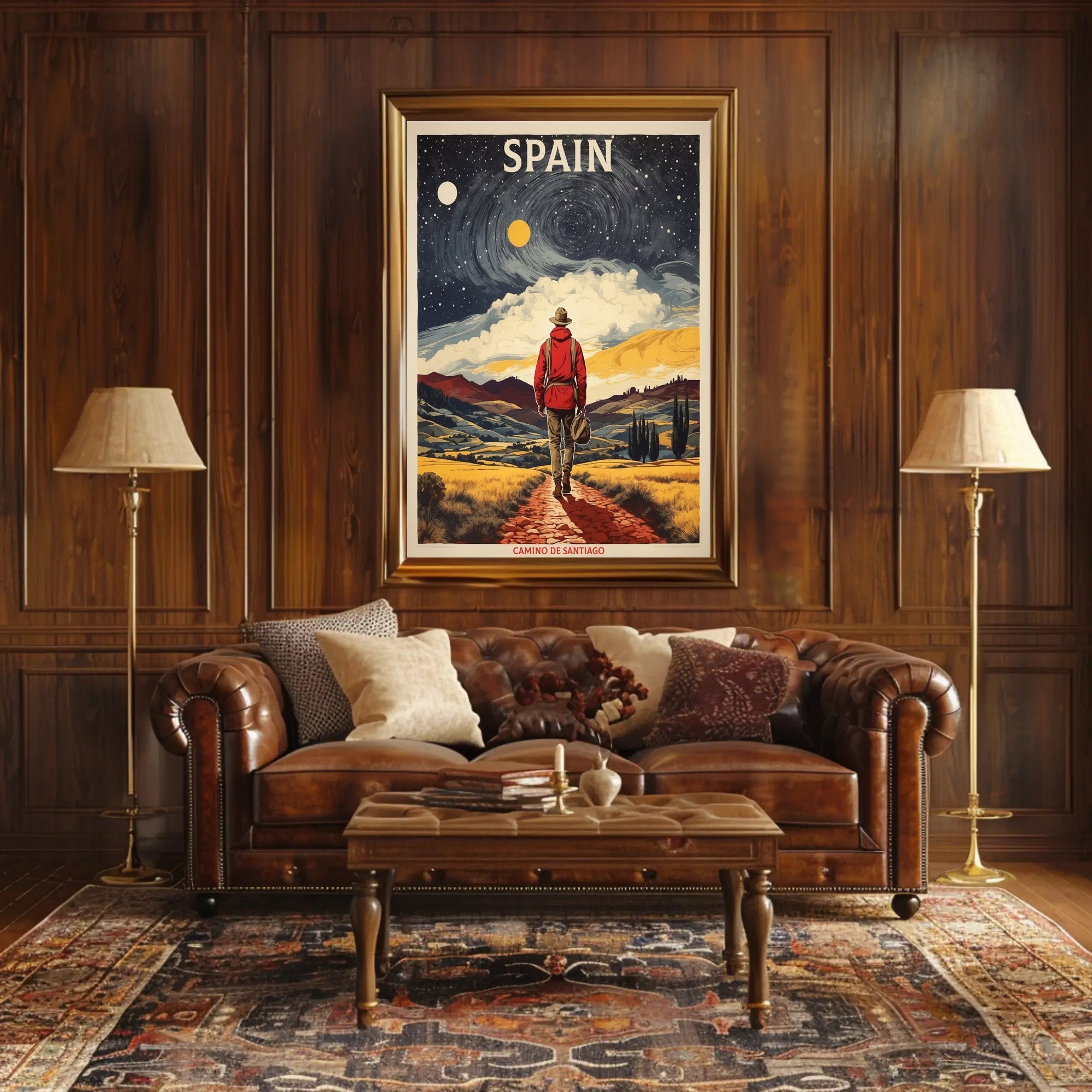 Camino de Santiago Travel Adventure Poster PosterGoat