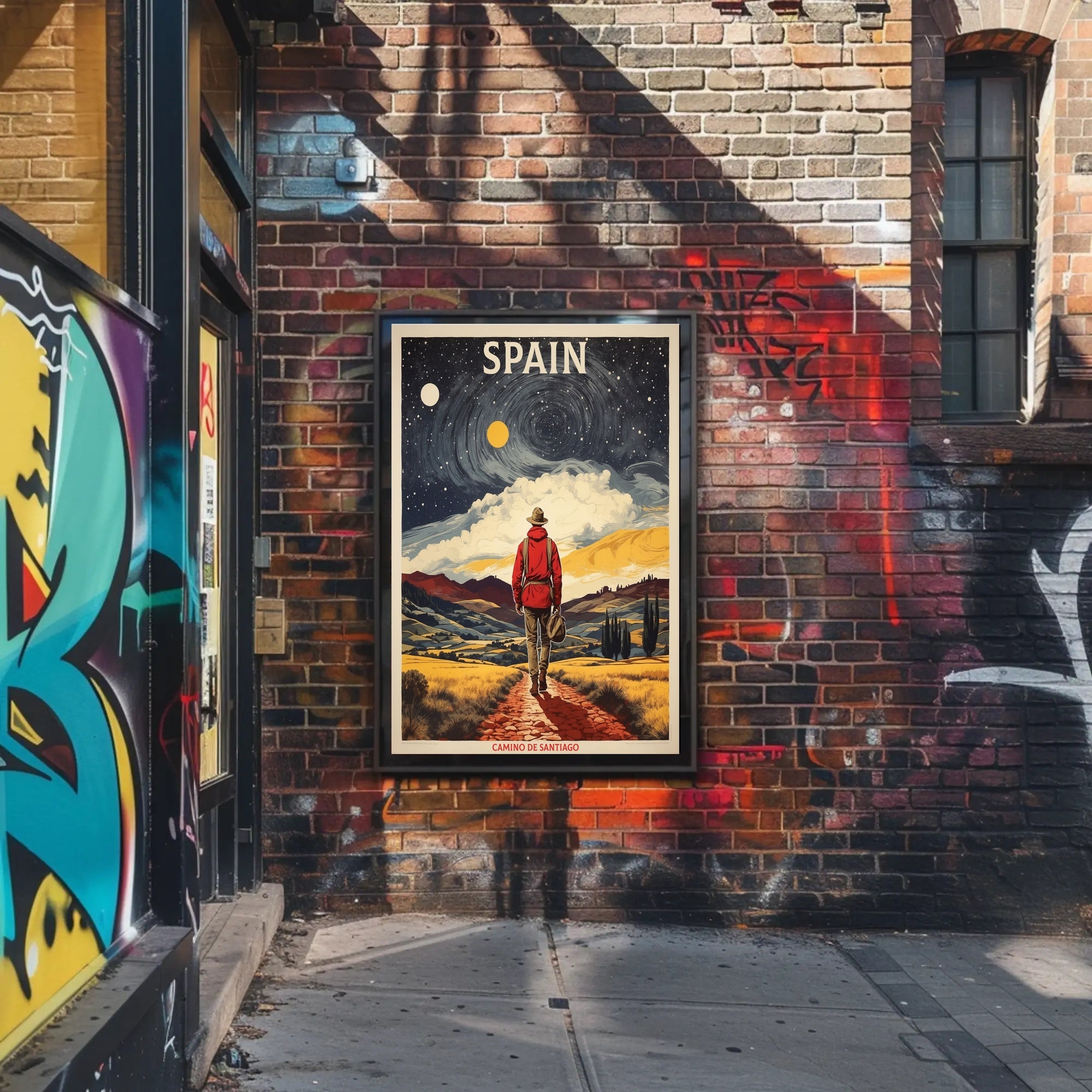 Camino de Santiago Travel Adventure Poster PosterGoat