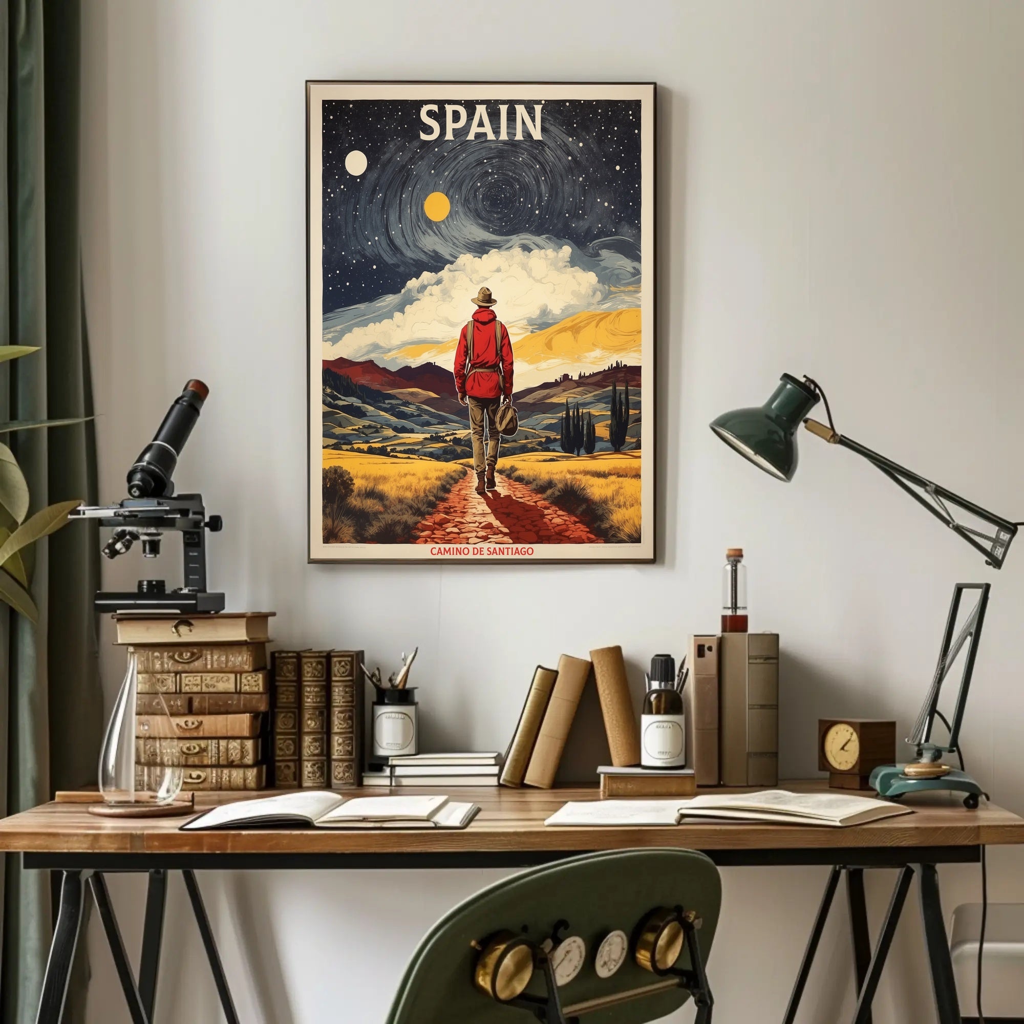 Camino de Santiago Travel Adventure Poster PosterGoat