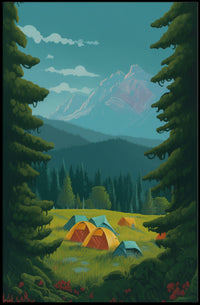 Camping in Majestic Mountain Wilderness National Park Poster PosterGoat