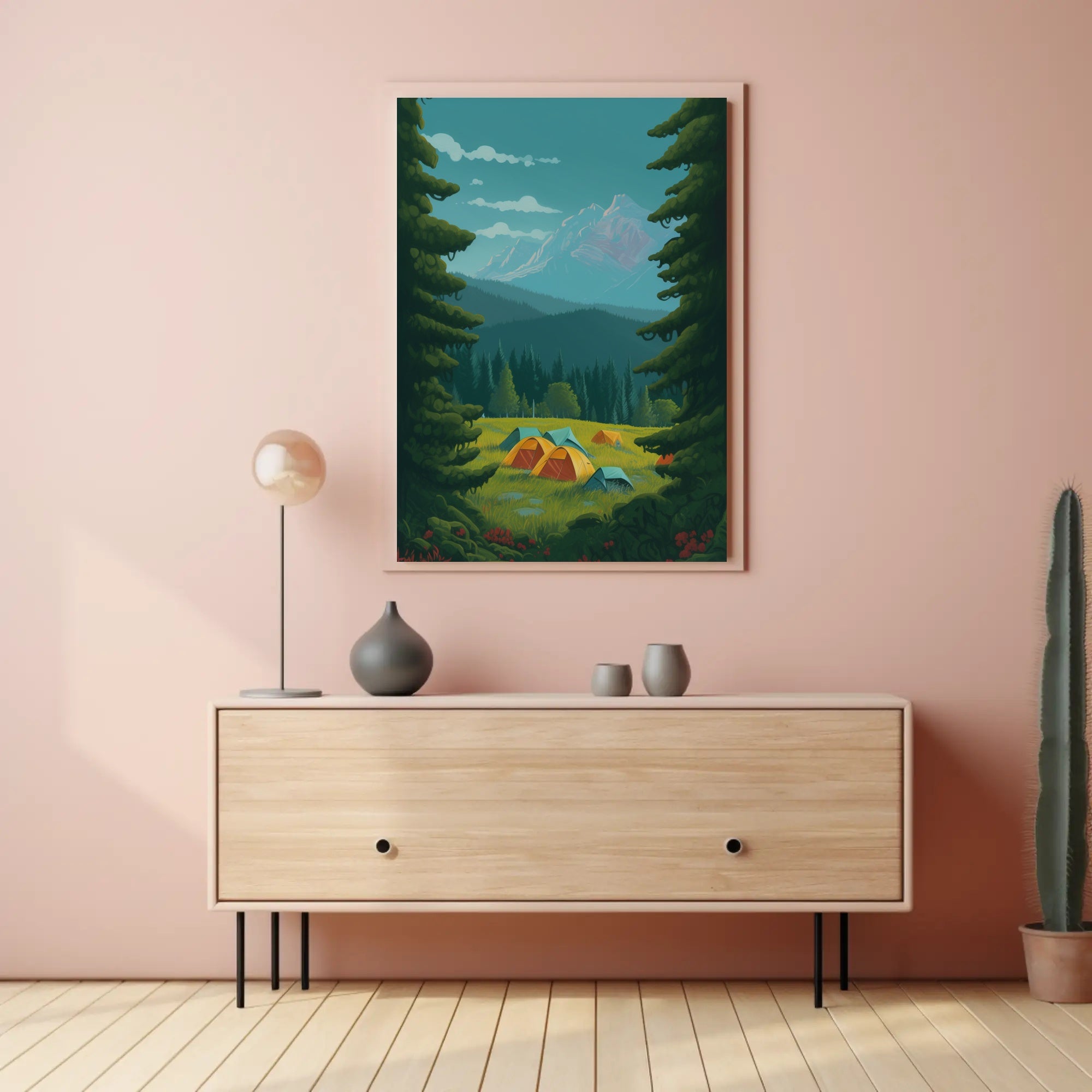 Camping in Majestic Mountain Wilderness National Park Poster PosterGoat