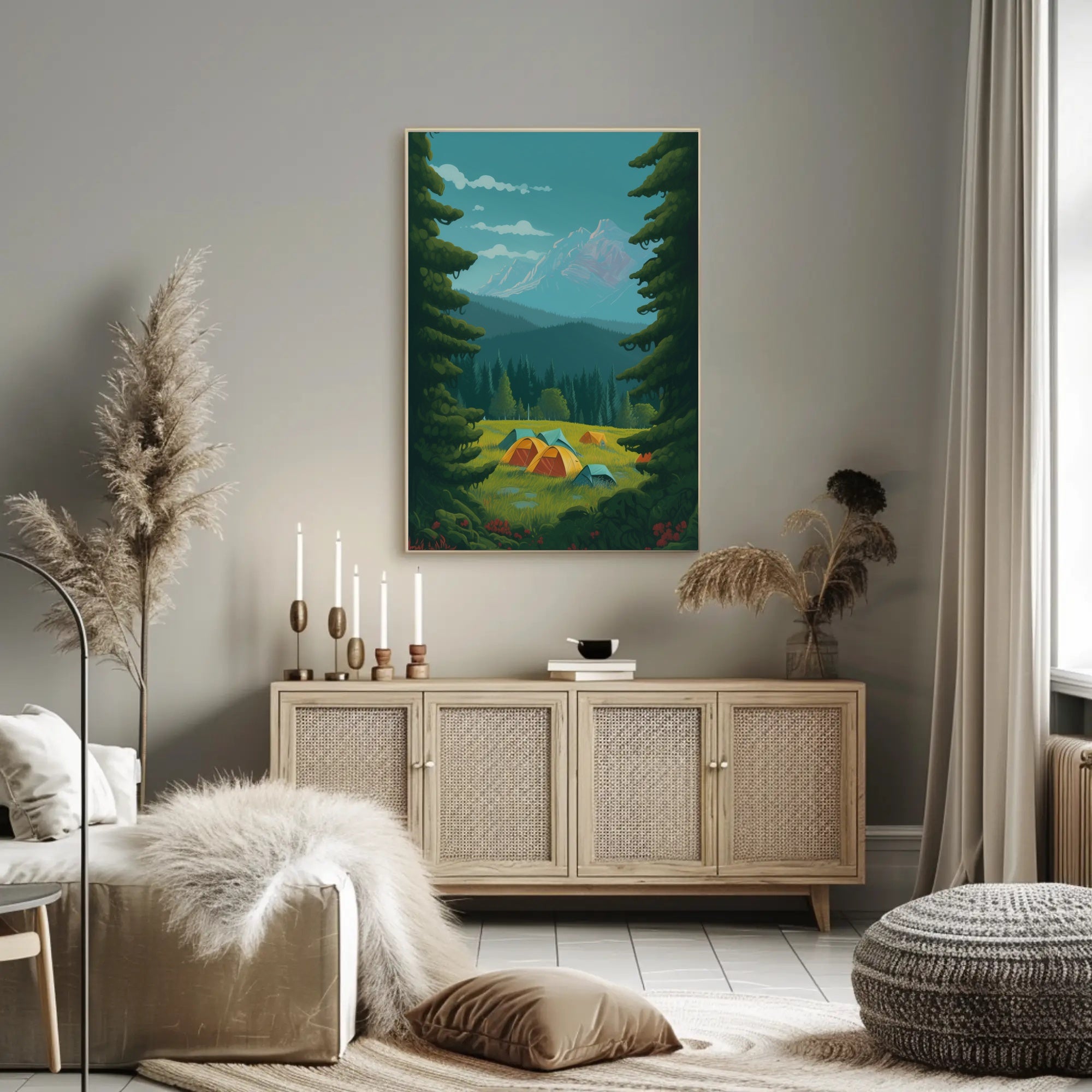Camping in Majestic Mountain Wilderness National Park Poster PosterGoat
