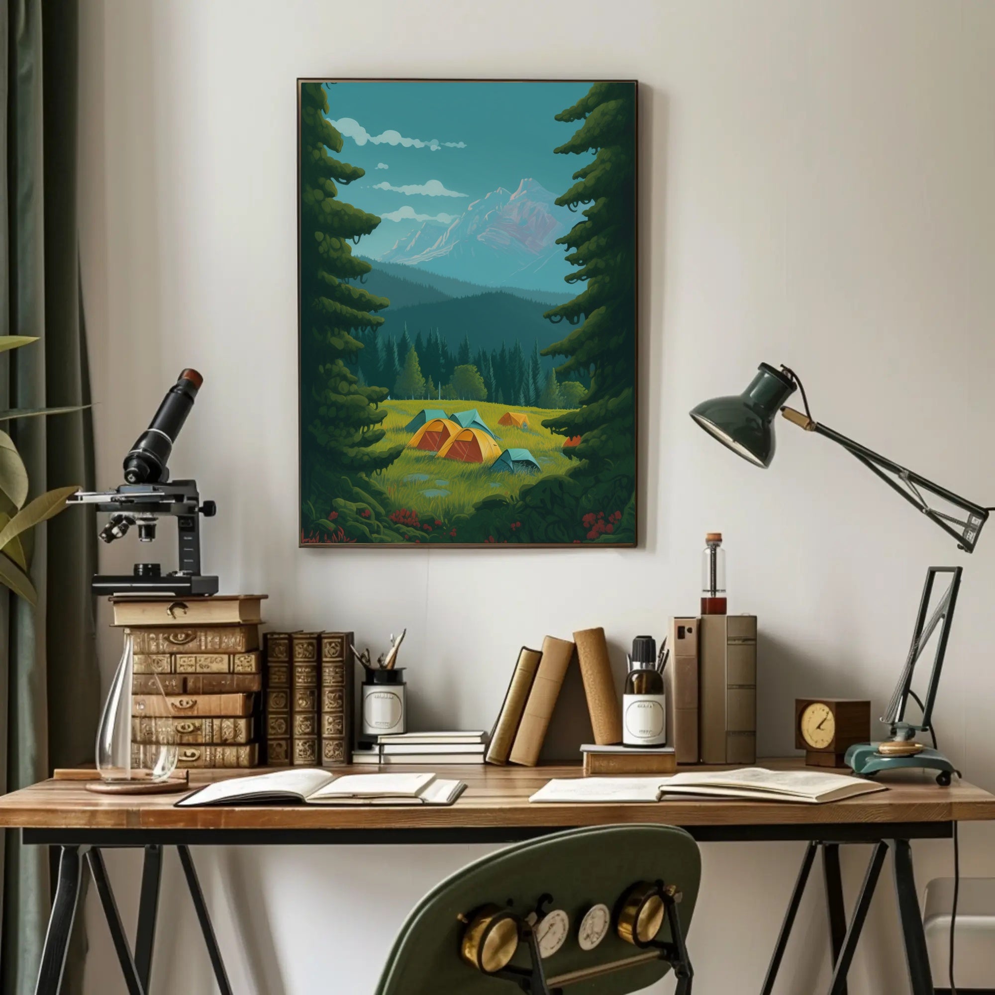 Camping in Majestic Mountain Wilderness National Park Poster PosterGoat