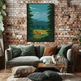 Camping in Majestic Mountain Wilderness National Park Poster PosterGoat