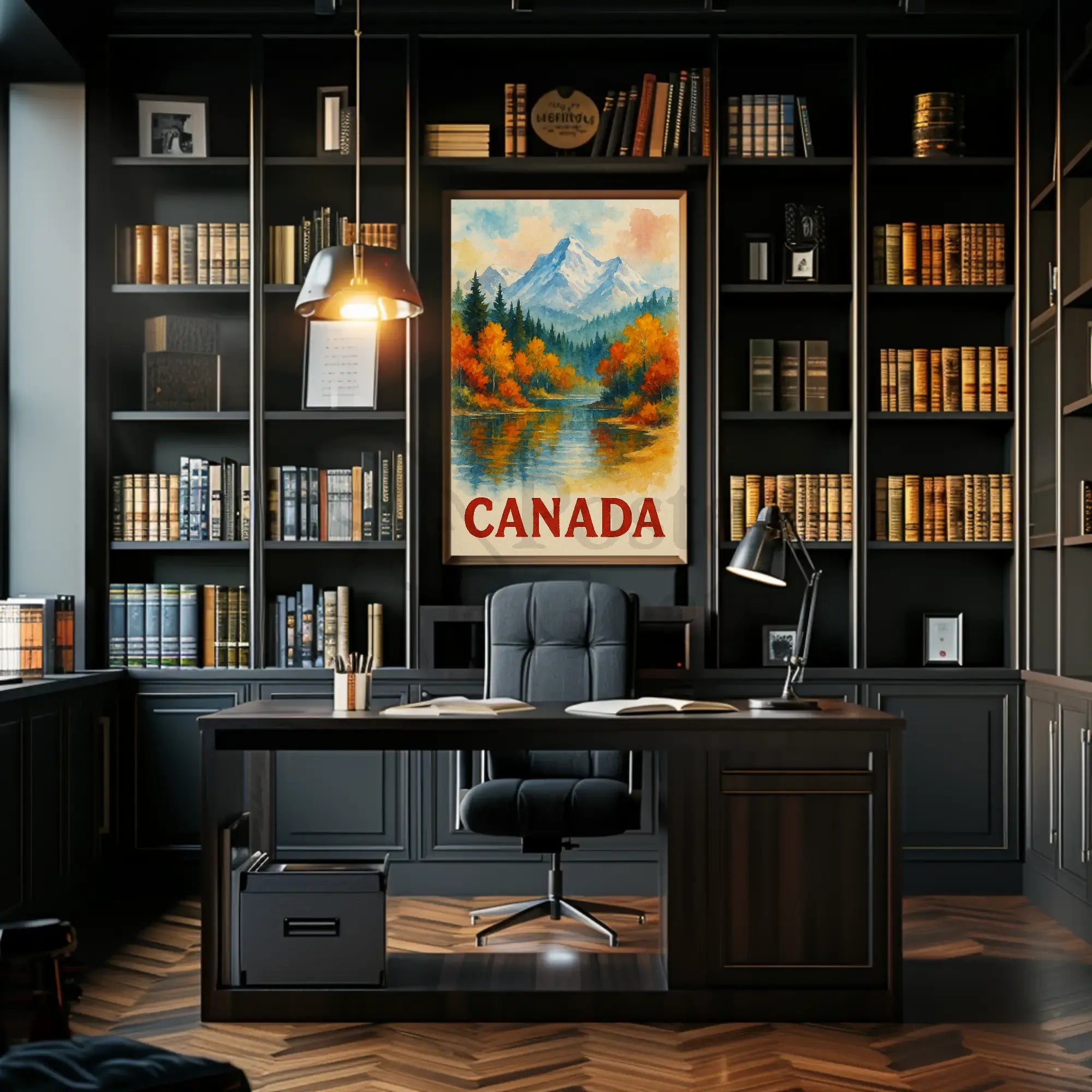 Canada Scenic Landscape Watercolor Travel Poster PosterGoat