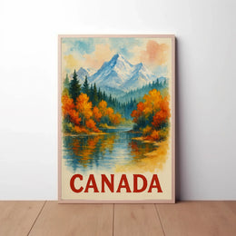 Canada Scenic Landscape Watercolor Travel Poster PosterGoat