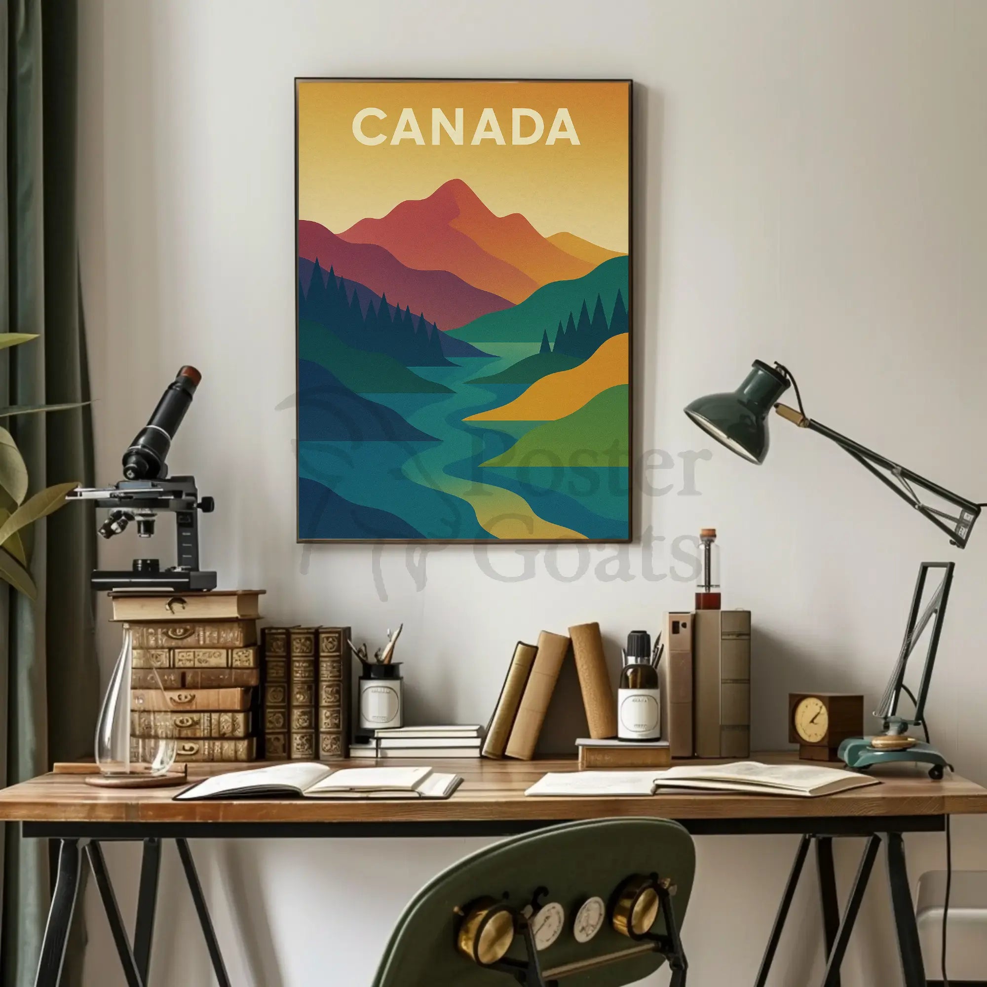 Canadian Landscape Minimalist Art National Park Poster PosterGoat