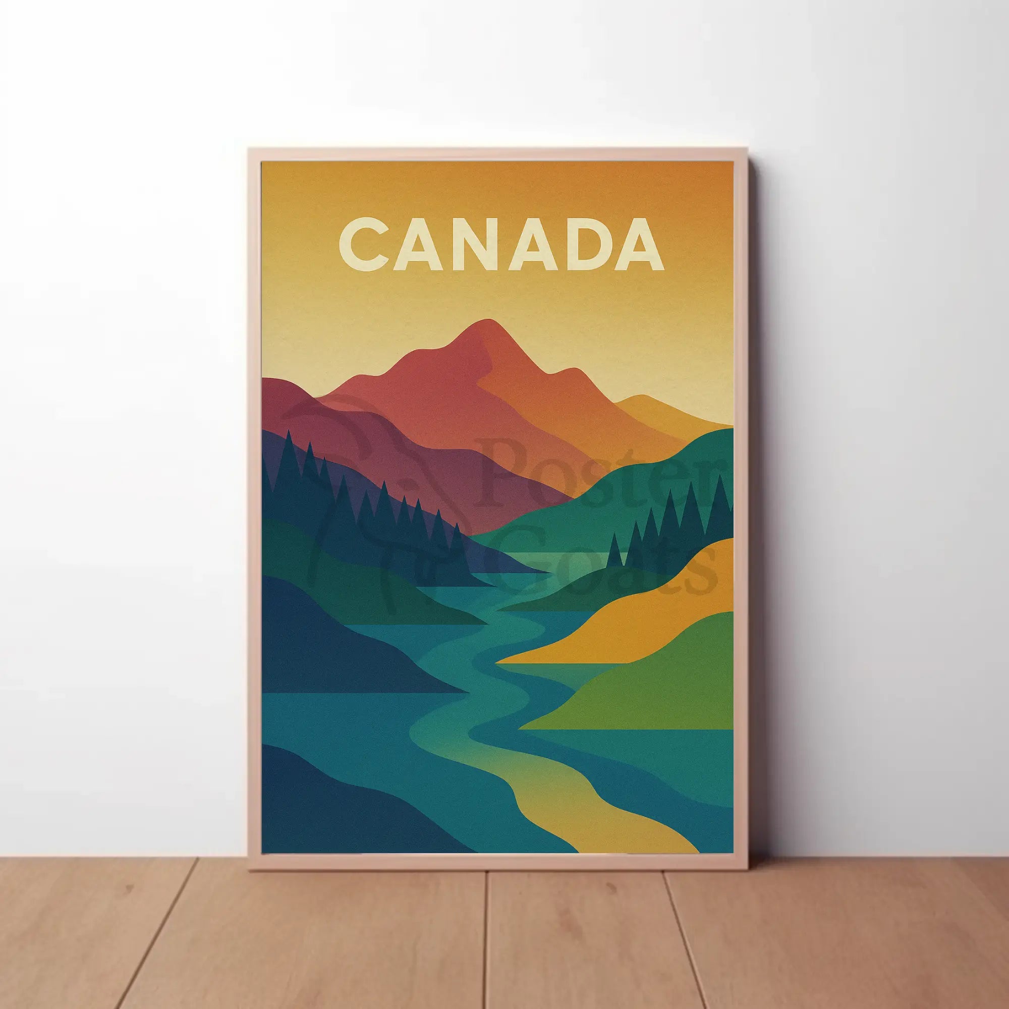Canadian Landscape Minimalist Art National Park Poster PosterGoat