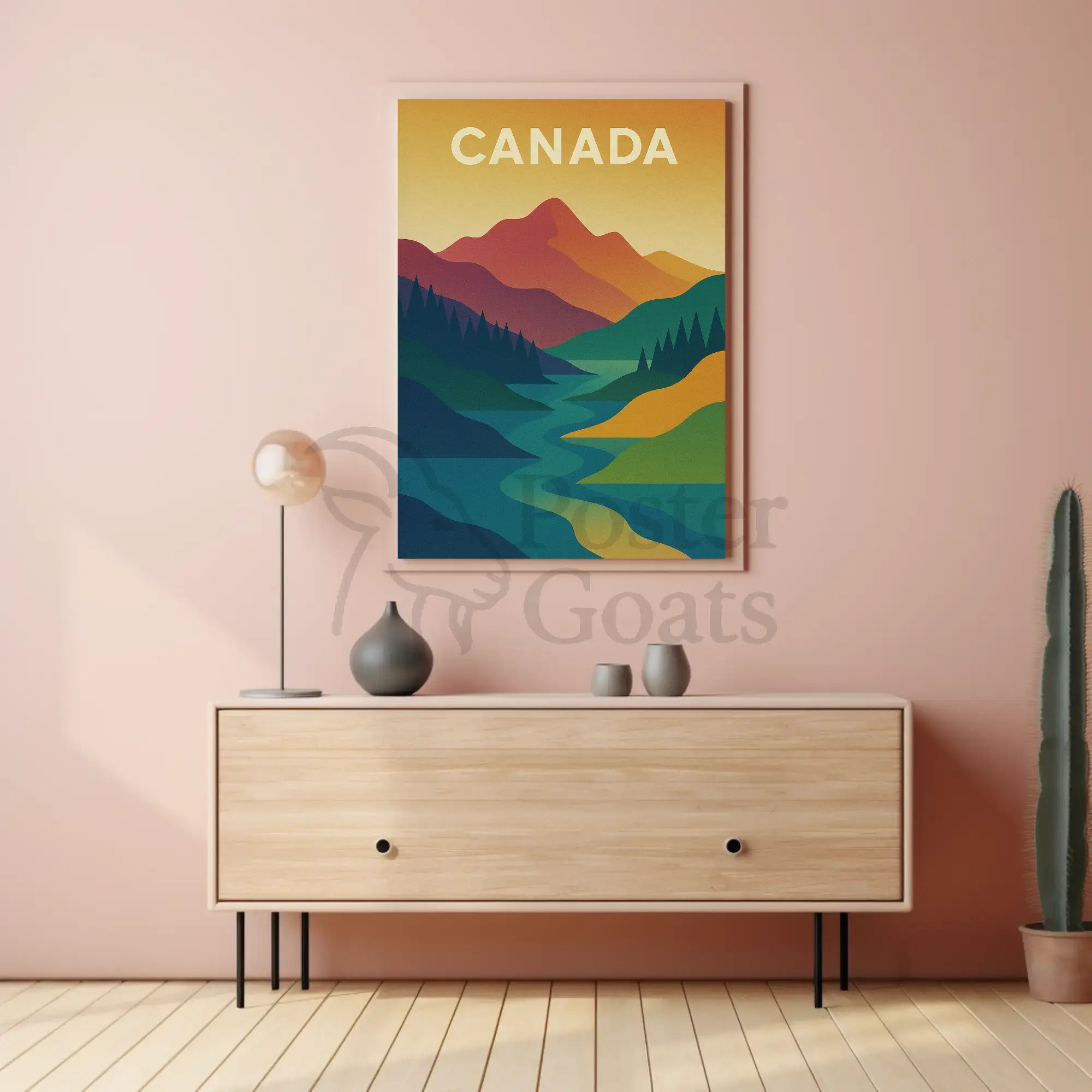 Canadian Landscape Minimalist Art National Park Poster PosterGoat