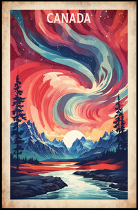 Canadian Rockies Adventure Northern Lights National Park Poster PosterGoat