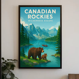 Canadian Rockies Vintage Travel Adventure Travel Poster PosterGoat