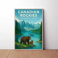 Canadian Rockies Vintage Travel Adventure Travel Poster PosterGoat